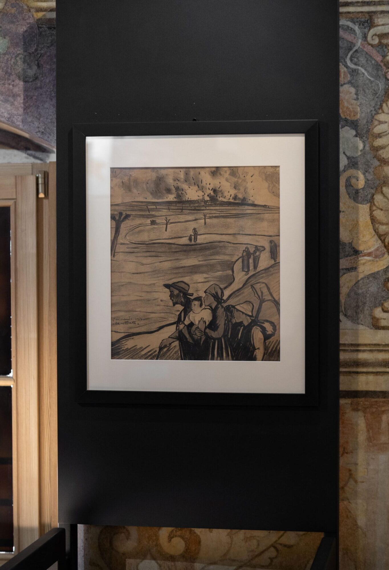 Il dipinto La ritirata di Pietro Morando, del 1917, esposto nel museo